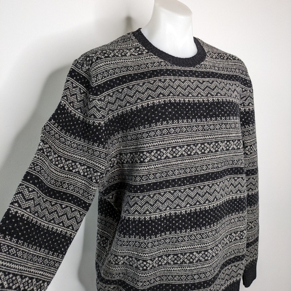 Express grey white 100% lambs wool long sleeve sweater XL - Picture 5 of 9